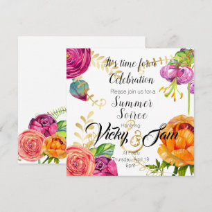 Invitation anniversaire floral de douche de partie de brunch
