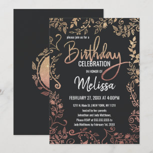 Invitation Anniversaire floral d'Ombre de parties