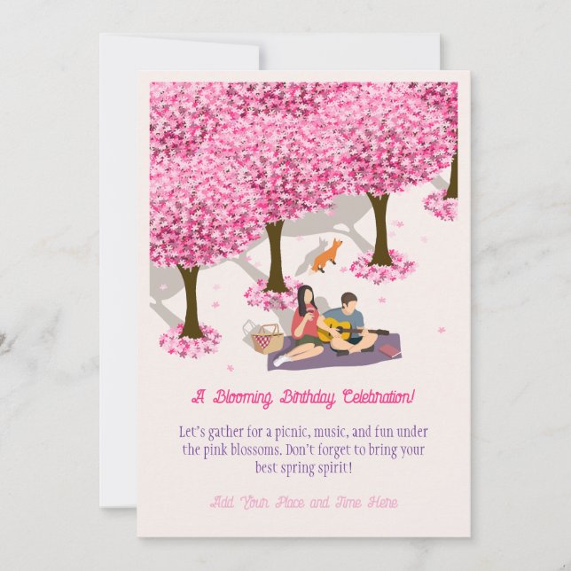 Invitation Anniversaire florissant (Devant)