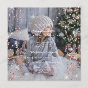 Invitation Anniversaire Foto Formelle Confetti Spark