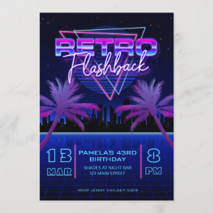 Invitation Anniversaire futuriste des années 80