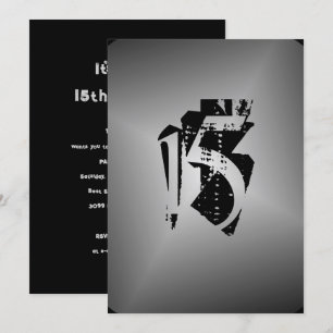 Invitation anniversaire garçon adolescent noir arg