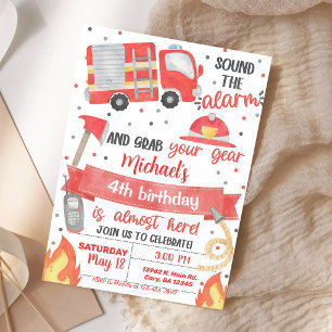 Invitation Anniversaire Garçon Camion de Pompiers