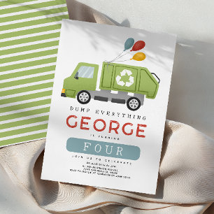 Invitation Anniversaire Garçon Camion Poubelle Enfants
