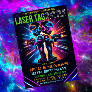 Invitation Anniversaire garçon laser tag