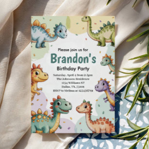 Invitation Anniversaire Garçons Dinosaure Mignon