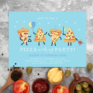 Invitation Anniversaire Garçons Fête Pizza Invitat
