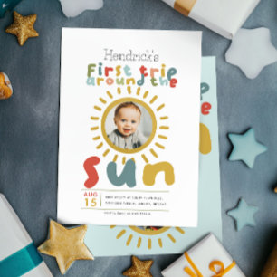 Invitation Anniversaire Garçons Mignon Photo Premier Tour Aut