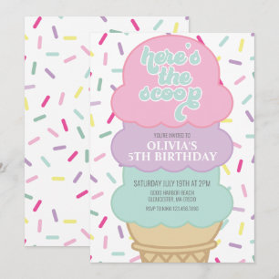 Invitation Anniversaire Glace et Paillettes