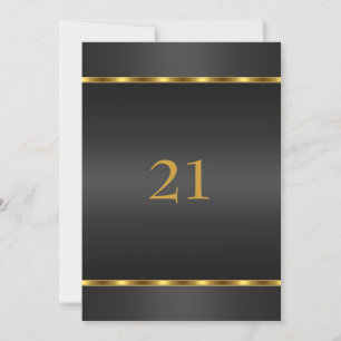 Invitation Anniversaire Glamour Noir et Or