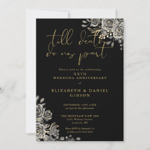 Invitation Anniversaire gothique des Mariages floraux Rose