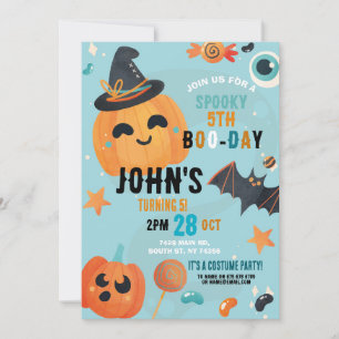 Invitation Anniversaire Halloween Citrouille Blue Party Enfan