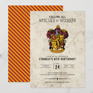 Invitation Anniversaire Harry Potter   Gryffindor