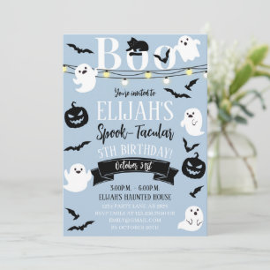 Invitation Anniversaire Haunted Blue Spook-Tacular