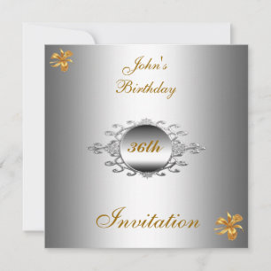 Invitation Anniversaire Homme Argent