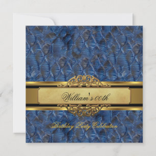 Invitation Anniversaire Homme Noir Or Bleu Hommes