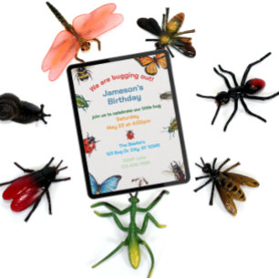 Invitation Anniversaire illustré Bugging Out Kids