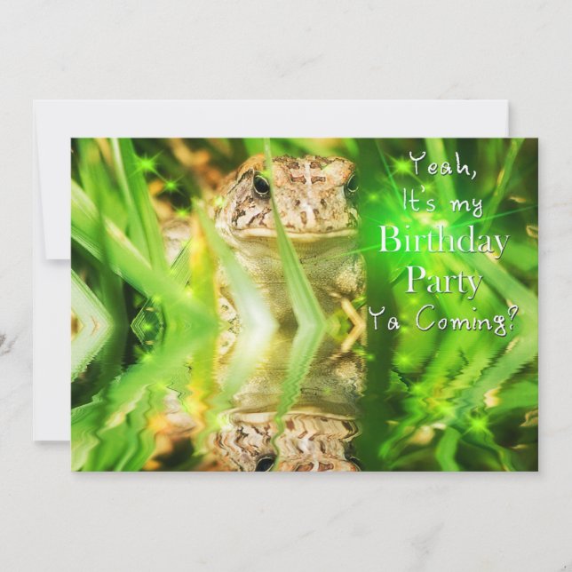 Invitation Anniversaire, Invitation, Humour, Grenouille, Ya A (Devant)