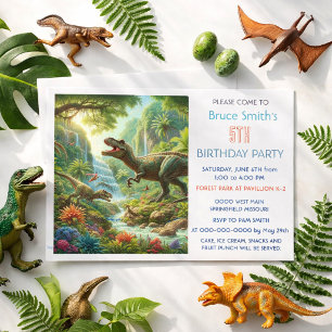 Invitation Anniversaire Jungle de Dinosaures pour Garçons de 