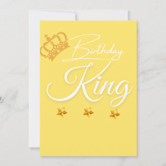 Invitation Anniversaire King Crown Design - Élégant Script