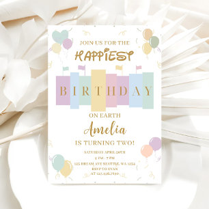 Invitation Anniversaire le plus heureux sur Terre Anniversair