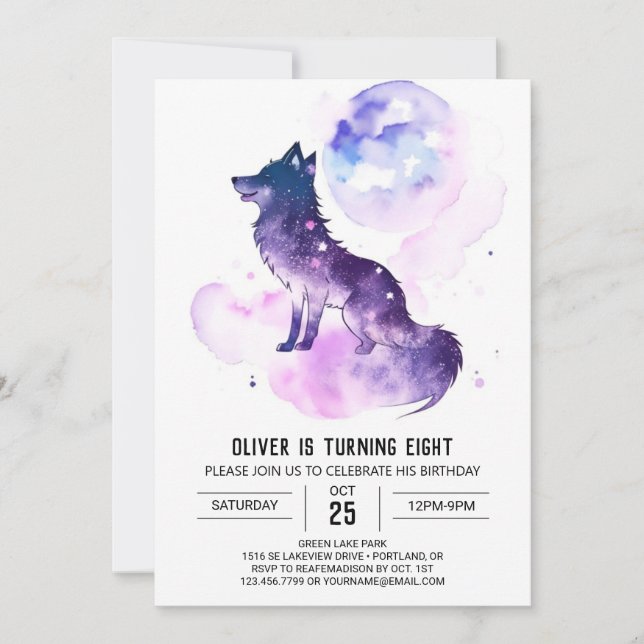 Invitation Anniversaire lunatique de Wolf Cub (Devant)