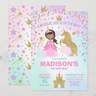 Invitation Anniversaire Magique De L'Invitation Unicorne Et P