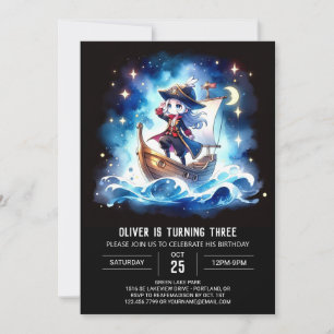 Invitation Anniversaire Magique Pastel Pirate