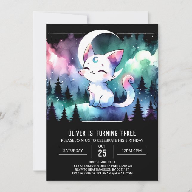 Invitation Anniversaire Majestic Custom Cat (Devant)