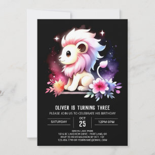 Invitation Anniversaire Majestic Fun Lion