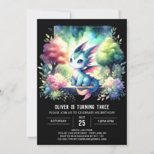 Invitation Anniversaire Majestic Pastel Dragon