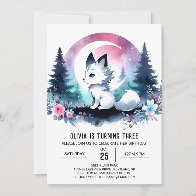 Invitation Anniversaire Majestueux du Petit Loup (Devant)