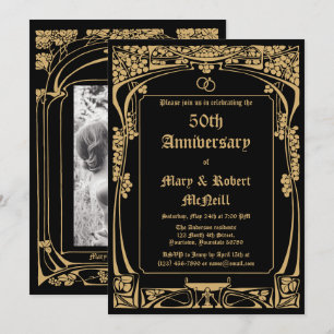 Invitation Anniversaire Mariage Art Nouveau élégant
