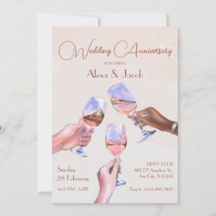 Invitation Anniversaire Mariage des Lunettes de Champagne