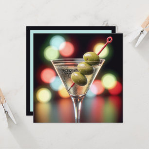 Invitation Anniversaire Martini verre