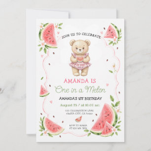 Invitation Anniversaire Melon d'Eté Un Dans Une Pastèque