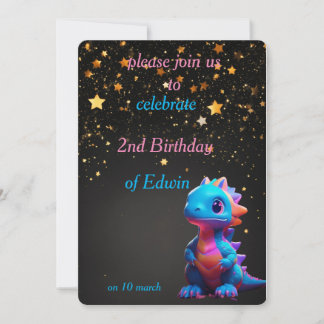 Invitation anniversaire mignon bébé dinasaur