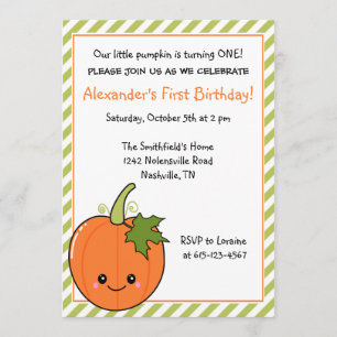 Invitation Anniversaire mignon de citrouille