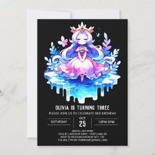 Invitation Anniversaire minimaliste de la reine Princesse