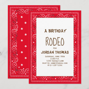 Invitation Anniversaire minimaliste moderne mignon Bandana ro