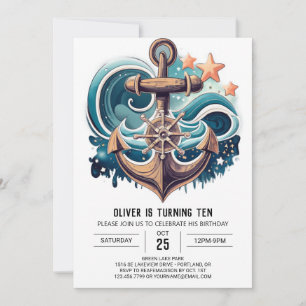 Invitation Anniversaire moderne d'Ahoy