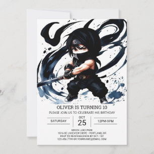 Invitation Anniversaire moderne de Ninja Scroll