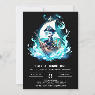 Invitation Anniversaire moderne de Whimsy Pirate