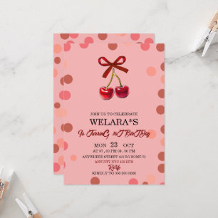 Invitation anniversaire modifiable Cherry 1er anni