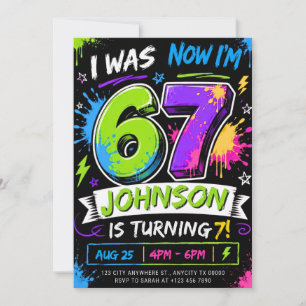 Invitation anniversaire modifiable six sept ans