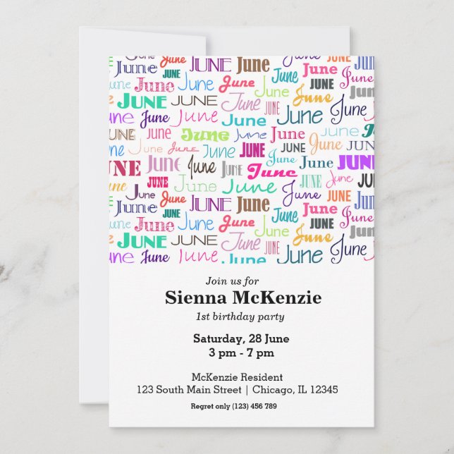 Invitation Anniversaire mois juin (Devant)