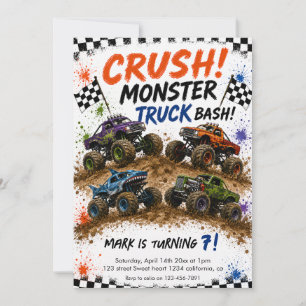 Invitation Anniversaire Monster Truck Bash