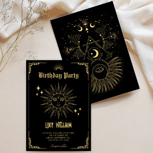 Invitation Anniversaire mystique de l'art bohème vintage