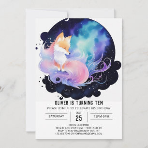 Invitation Anniversaire mystique du renard des bois
