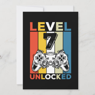 Invitation Anniversaire Niveau 7 Débloqué 7 Vintage Gaming